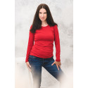 Bambusové tričko s dlouhým rukávem Meracus Kristin červené (MEF012)