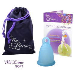 Menstruační kalíšek Me Luna Soft M s očkem tyrkysová (MELU013)