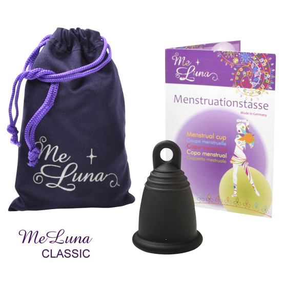 Menstruační kalíšek Me Luna Classic M s očkem černá (MELU016)