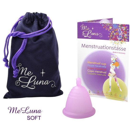 Menstruační kalíšek Me Luna Soft M Shorty s kuličkou růžová (MELU086)