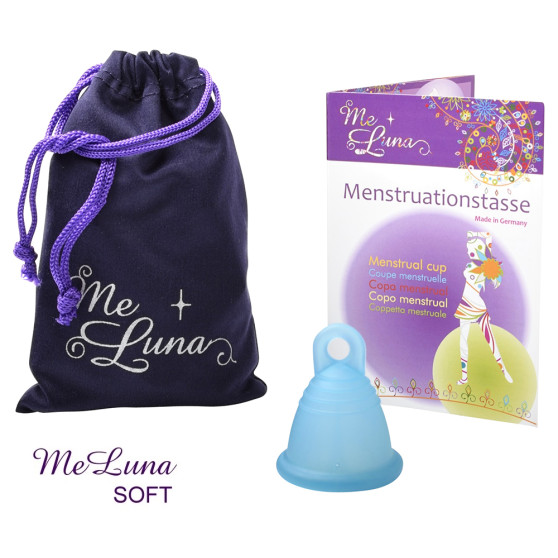 Menstruační kalíšek Me Luna Soft S Shorty s očkem tyrkysová (MELU097)