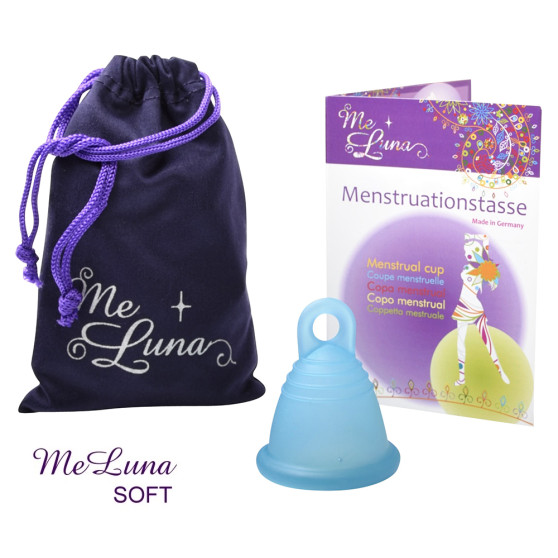 Menstruační kalíšek Me Luna Soft L Shorty s očkem tyrkysová (MELU099)