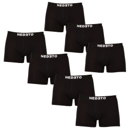 7PACK pánské boxerky Nedeto černé (7NDTB001-brand)