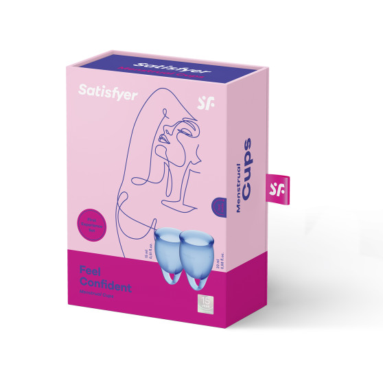 2PACK Menstruační kalíšky Satisfyer Feel Confident Blue (SATIS03)