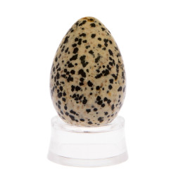 Kamenné vajíčko s otvorem Yoni Spirit jaspis dalmatin (YOS20)